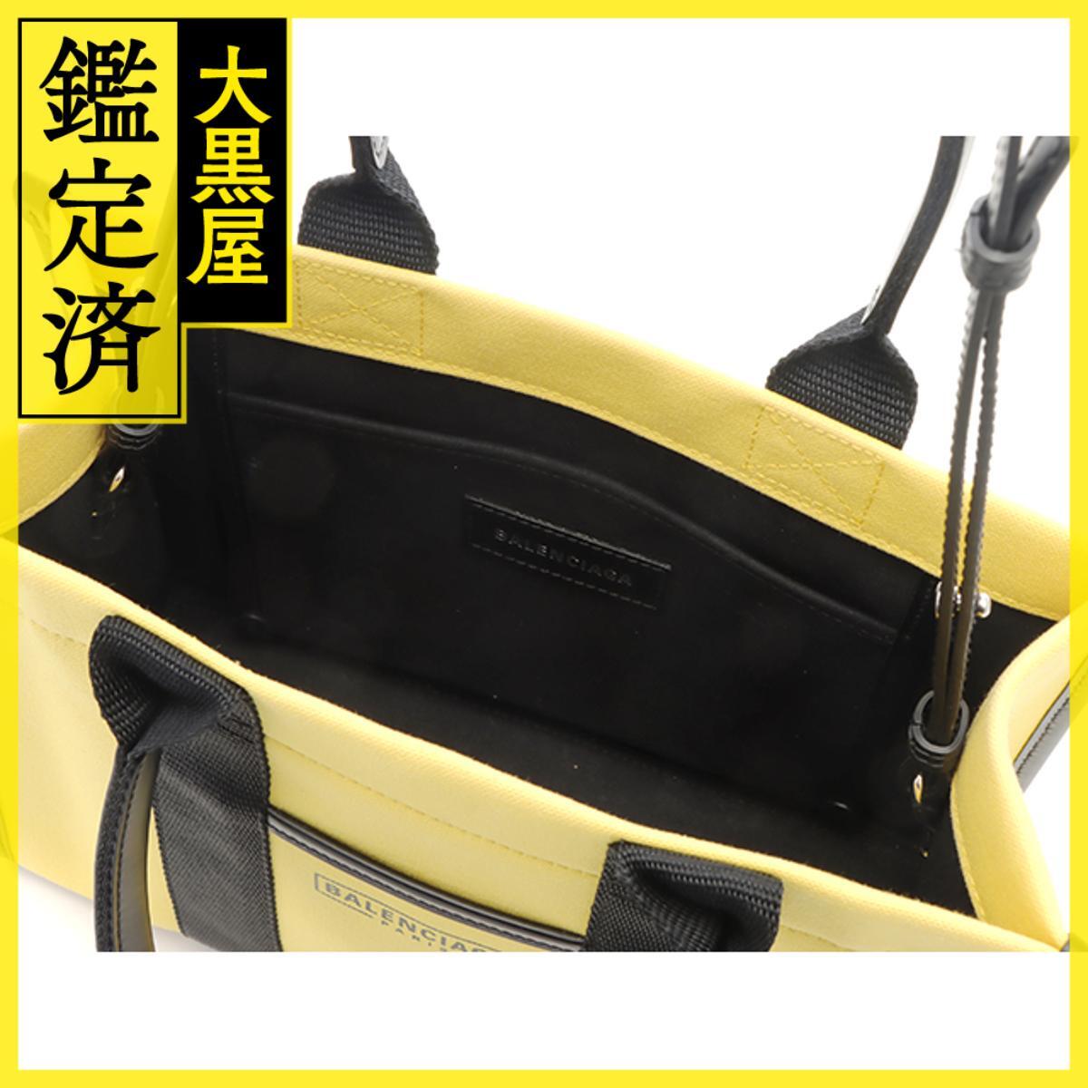 BALENCIAGA Balenciaga аппаратное обеспечение маленький большая сумка мужской желтый черный парусина 2148103897573