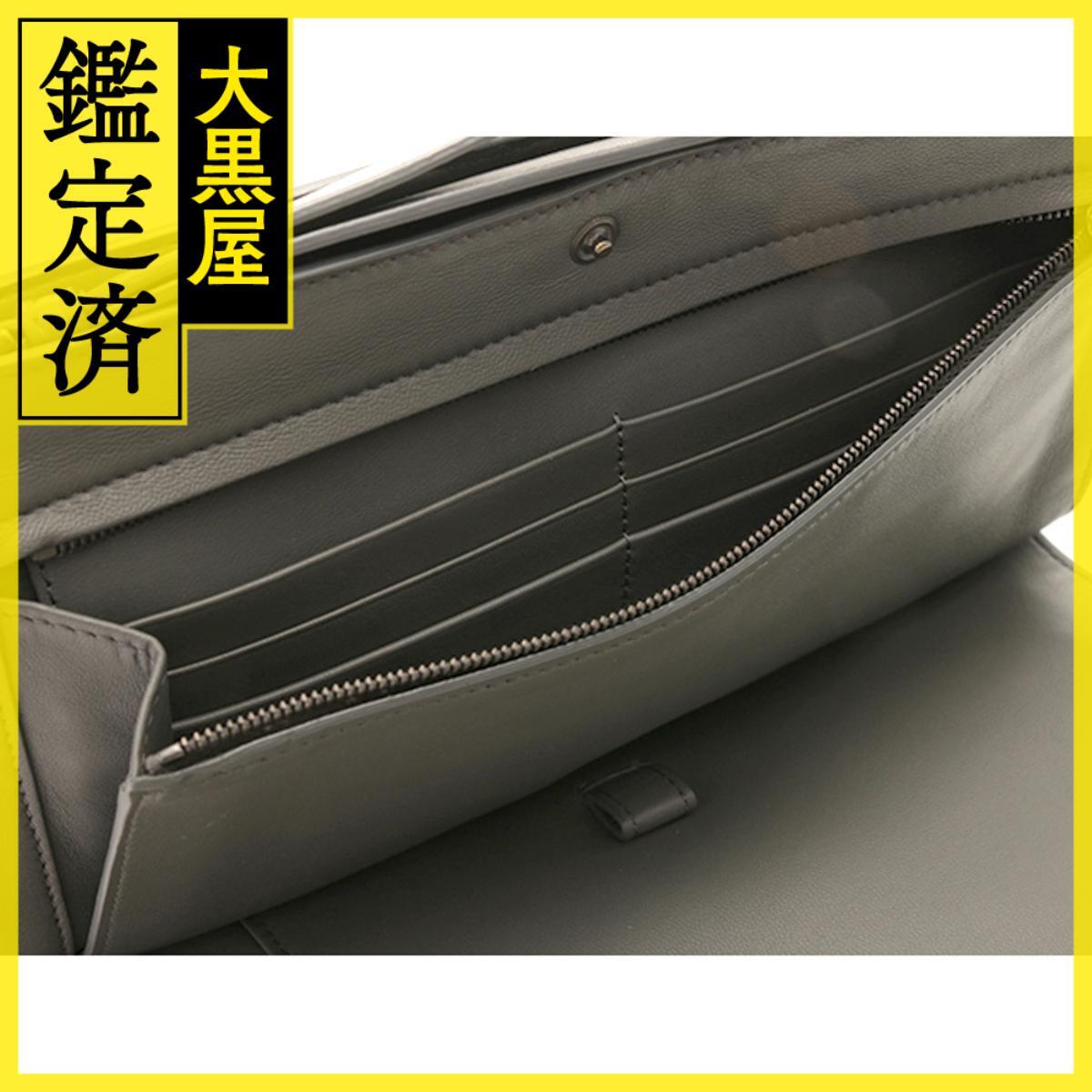 BOTTEGA　VENETA　ボッテガ?ヴェネタ　イントレチャート クラッチバッグ　グレー　ブルー　ブラック　レザー　546882