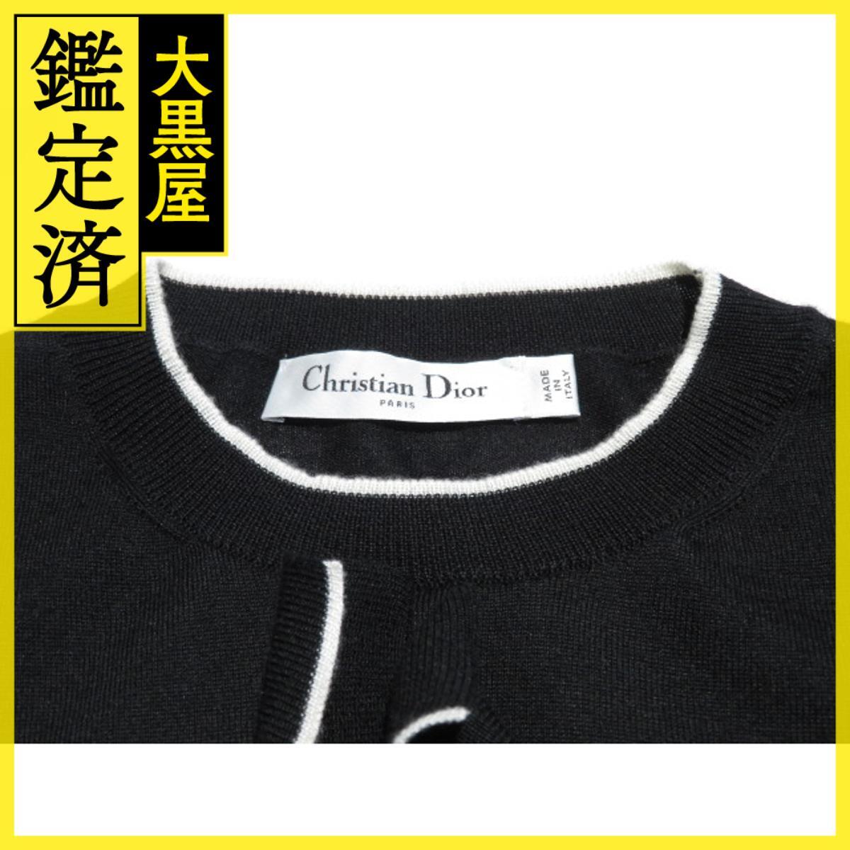 DIOR　ディオール　Bee刺繍フリルニット　レディース34　ブラック　カシミヤ　314S50AM102　2143200622363_画像4