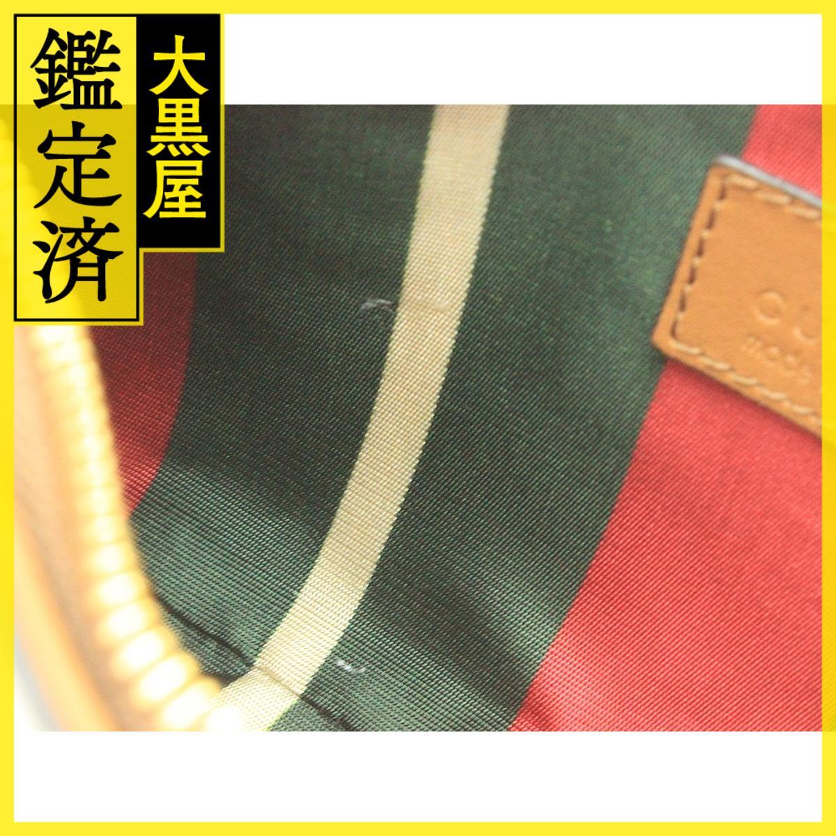 GUCCI グッチ GGエンブレムスモールショルダーバッグ ブラウン/ベージュ コーティングキャンバス/レザー 820696