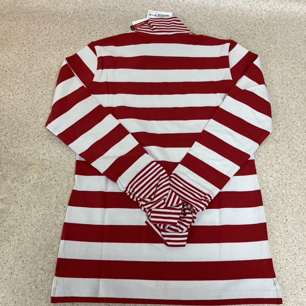 Y0707 未使用品 タグ付 保管品 定価14000円 マンシングウェア Munsingwear デザイン ボーダー シャツ レディース サイズM 送料一律230円_画像6