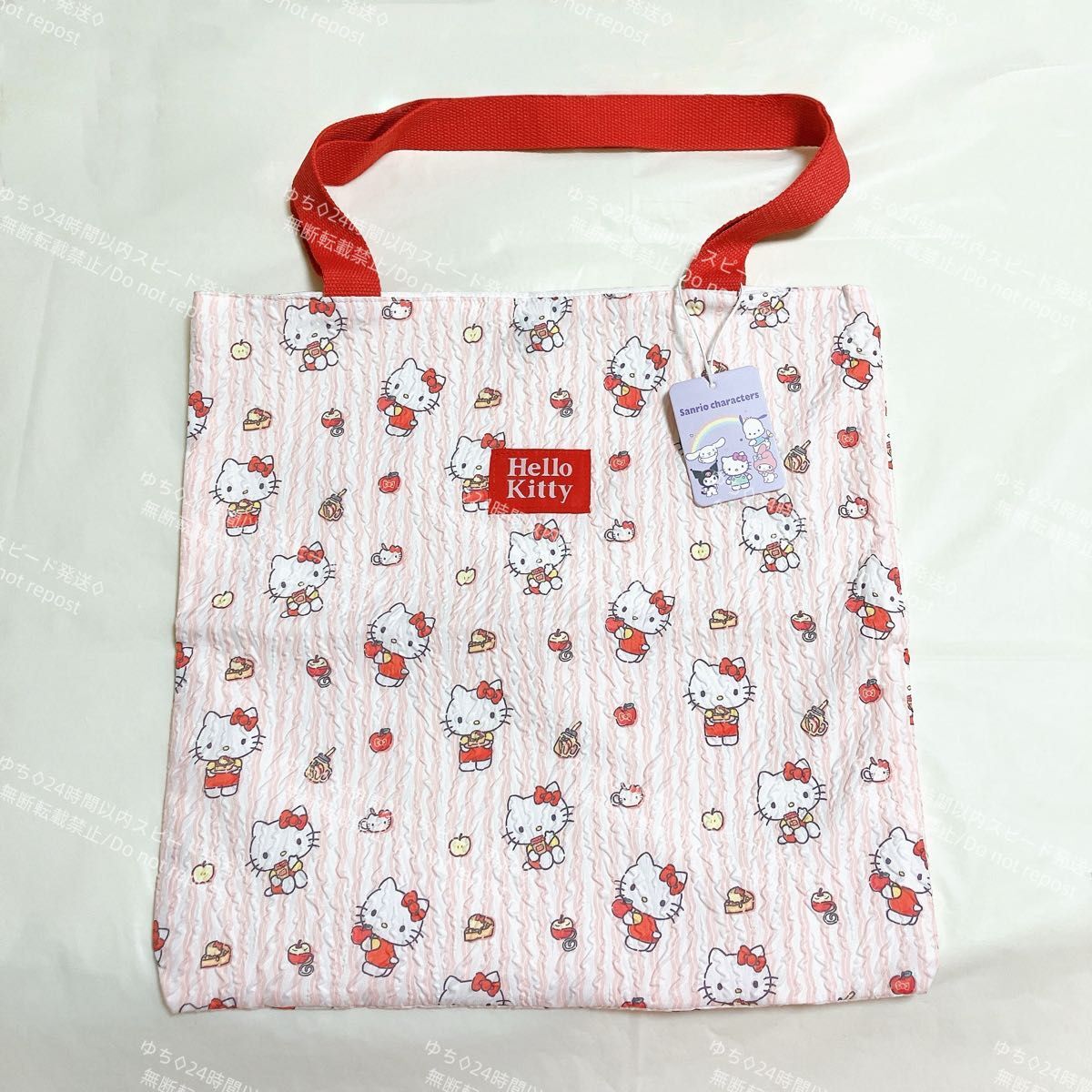 おまけ◎ 海外限定 サンリオ クシュクシュ トートバッグ エコバッグ サブバッグ 肩掛け 手提げ オシャレ 可愛い ハローキティ_画像4