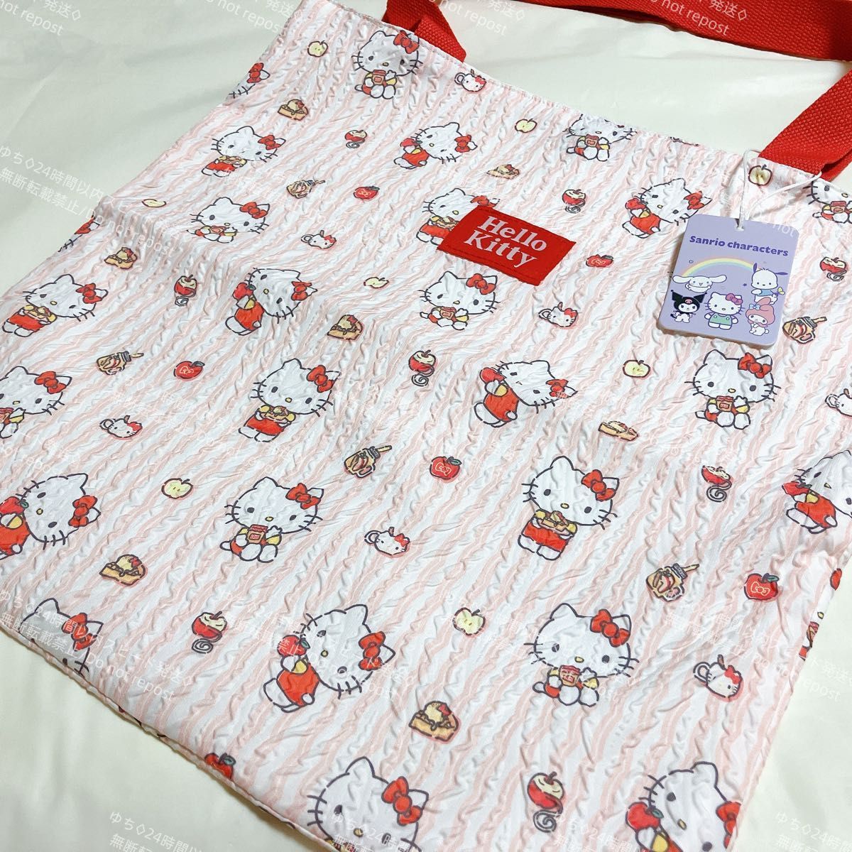 おまけ◎ 海外限定 サンリオ クシュクシュ トートバッグ エコバッグ サブバッグ 肩掛け 手提げ オシャレ 可愛い ハローキティ_画像5