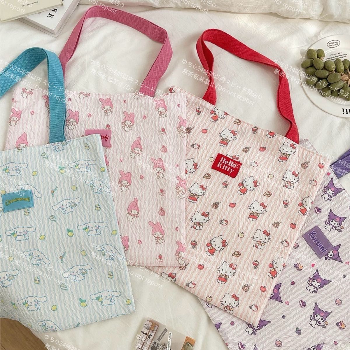 おまけ◎ 海外限定 サンリオ クシュクシュ トートバッグ エコバッグ サブバッグ 肩掛け 手提げ オシャレ 可愛い クロミ_画像2