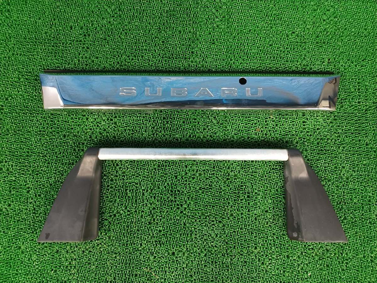 338110★TW1 TW2 サンバー【スバル/純正OP】メッキ モール バックドアガーニッシュ★ナンバー枠★ 2點セット★