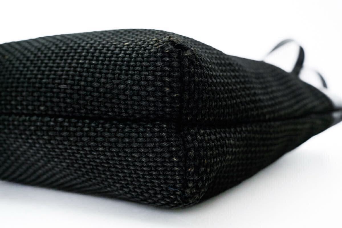 1円最高級 ボッテガヴェネタ レザー×キャンバス ブラック トートバッグ イタリア制　廃盤　イントレチャート