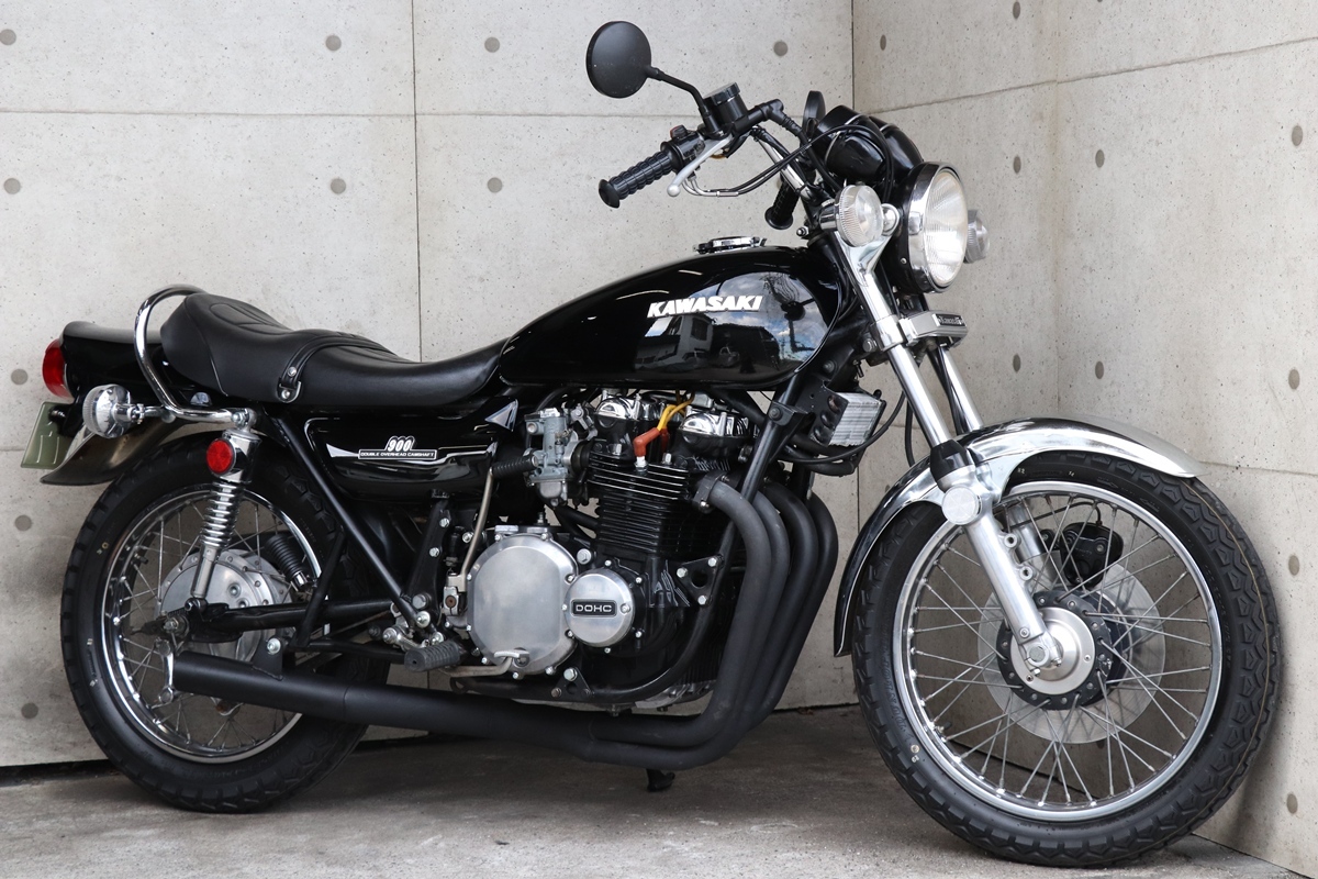 橫浜～　Kawasaki　Z1　74年?。?Ｂ　黒豆　ブラック爆発仕様　カスタム　綺麗　車検３年付　好調