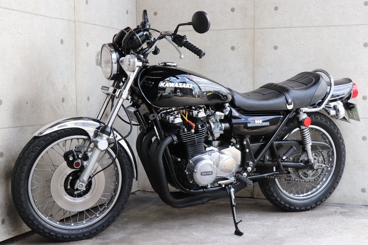 橫浜～　Kawasaki　Z1　74年?。?Ｂ　黒豆　ブラック爆発仕様　カスタム　綺麗　車検３年付　好調