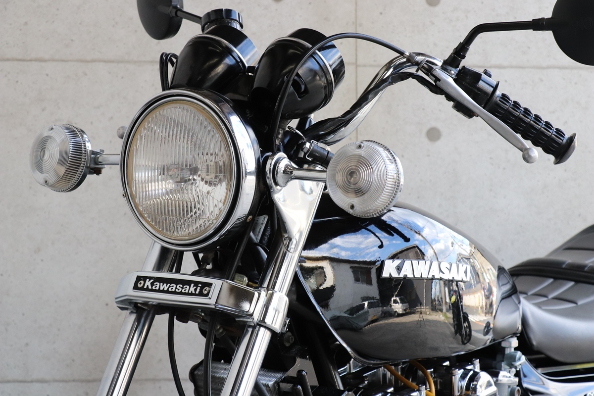 橫浜～　Kawasaki　Z1　74年　Ｚ1Ｂ　黒豆　ブラック爆発仕様　カスタム　綺麗　車検３年付　好調