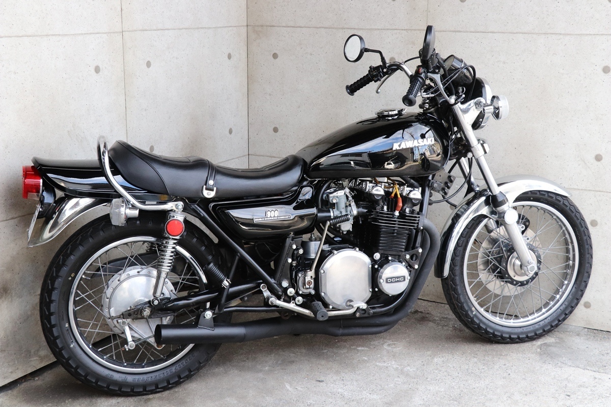 橫浜～　Kawasaki　Z1　74年?。?Ｂ　黒豆　ブラック爆発仕様　カスタム　綺麗　車検３年付　好調