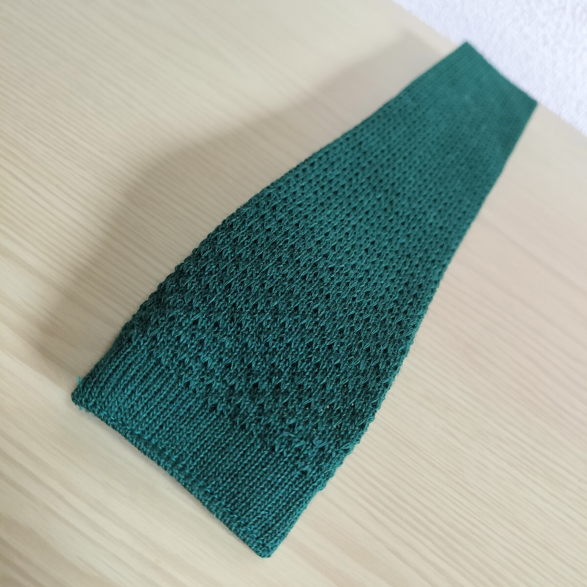 ブルックスブラザーズ(Brooks Brothers)ウール緑ニットネクタイ　ニットタイ_画像2