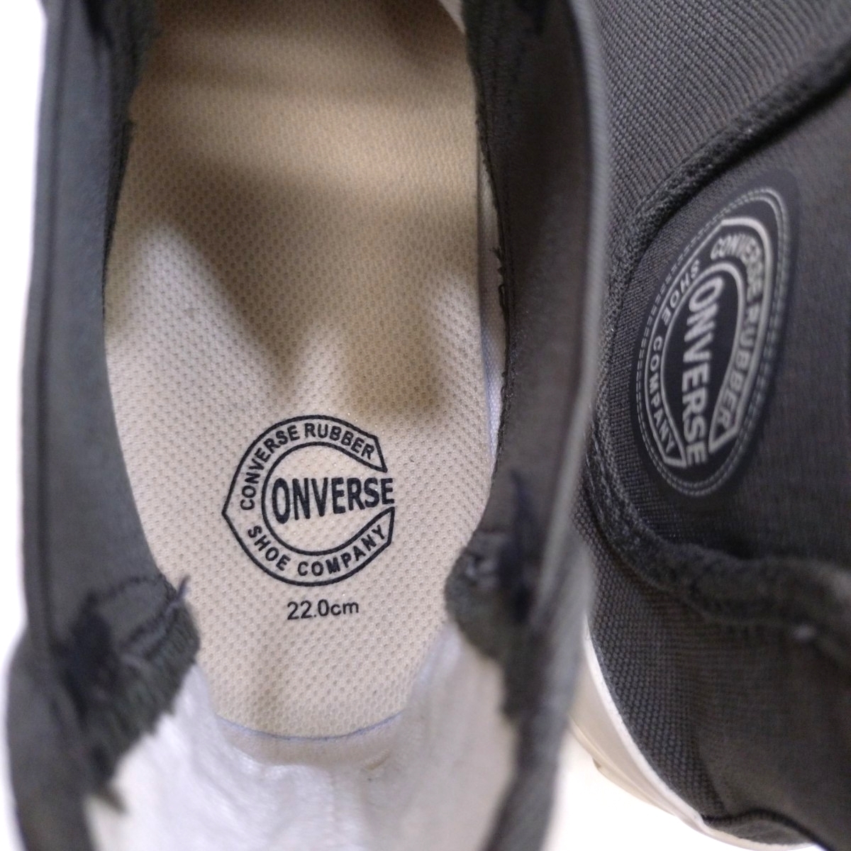 美品 レディース コンバース ビッグC FG サイドゴア CONVERSE BIG C FG SIDEGORE スニーカー スモーキーブラック 22.0cm ハイカット 靴_画像9