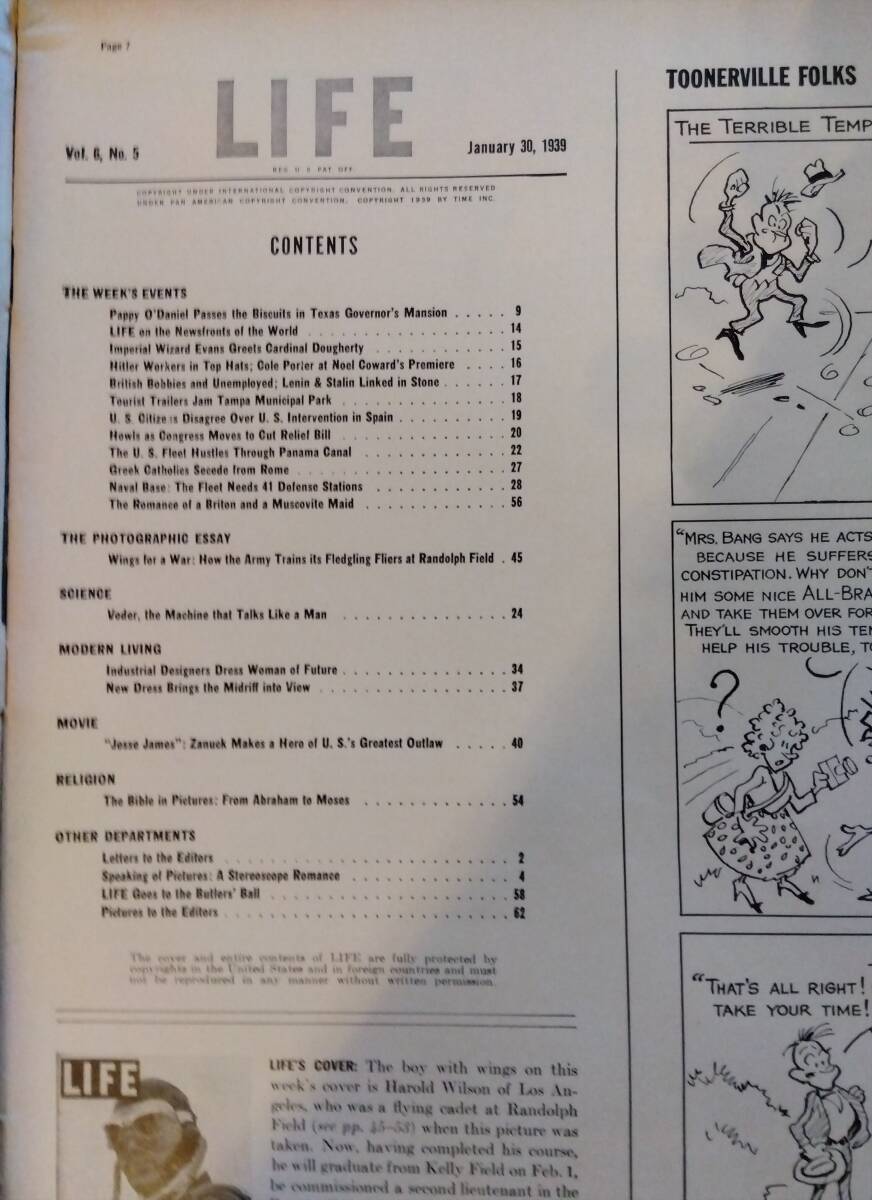 海外雑志　LIFE（ライフ） 1939年１月30日號