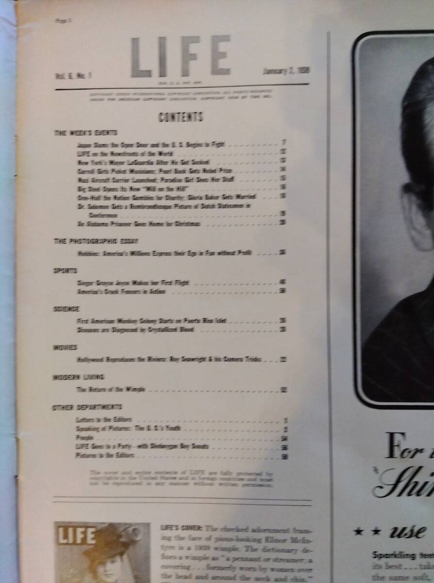 海外雑志　LIFE（ライフ） 1939年１月２日號(hào)