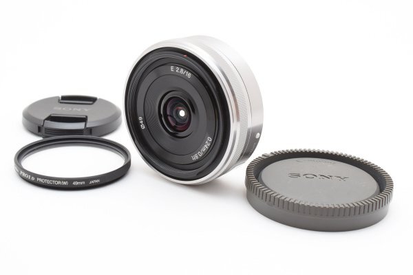 * очень красивый товар возвращенный товар гарантия * SONY Sony E 16mm F2.8 SEL16F28 серебряный E крепление влагостойкий шкаф управление #M504