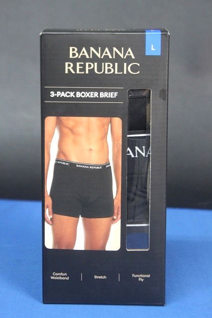 バナナ・リパブリック メンズ ボクサー ブラック 3枚組 サイズL BANANA REPUBLIC★送料600円_画像1