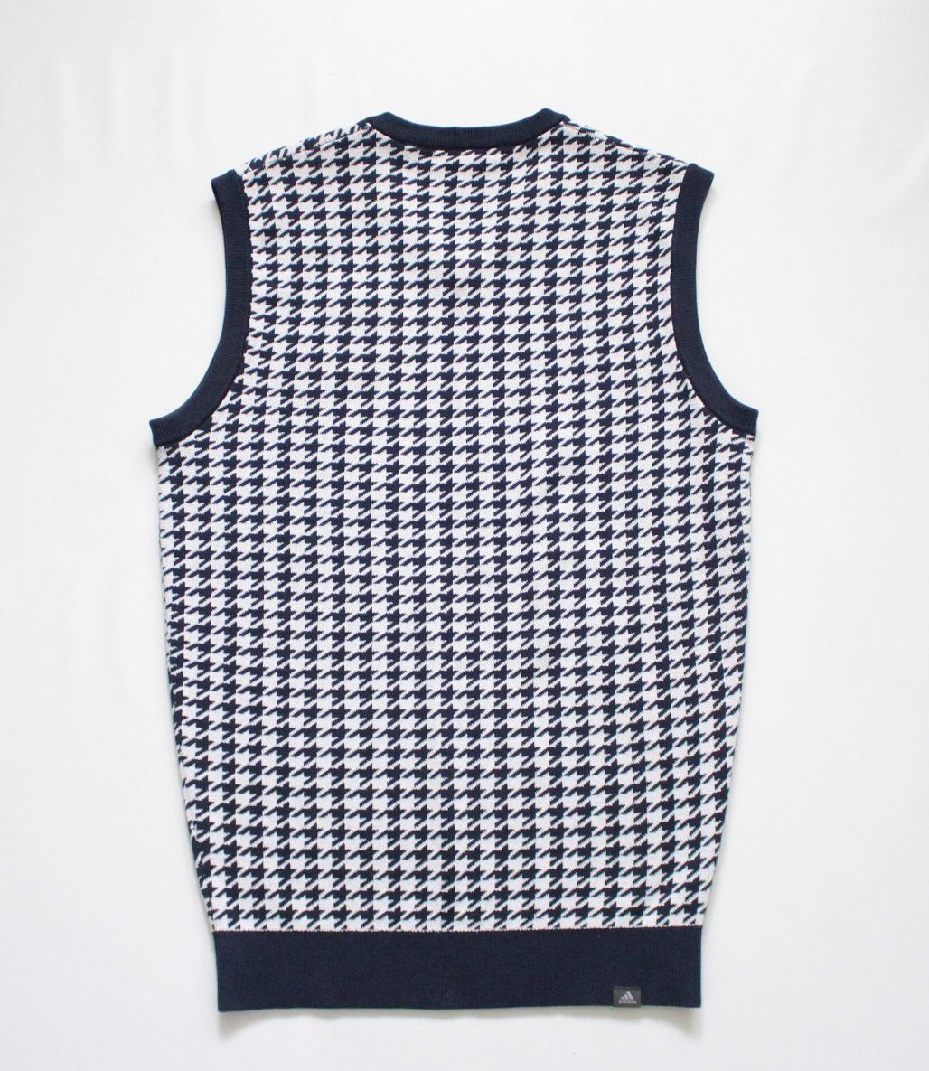 【 アディダス ADUCROSS アディクロス 】千鳥格子 チェック コットンニット ベスト DW6304 定価\10,989 Vネック ゴルフ Ｌ相当_画像10