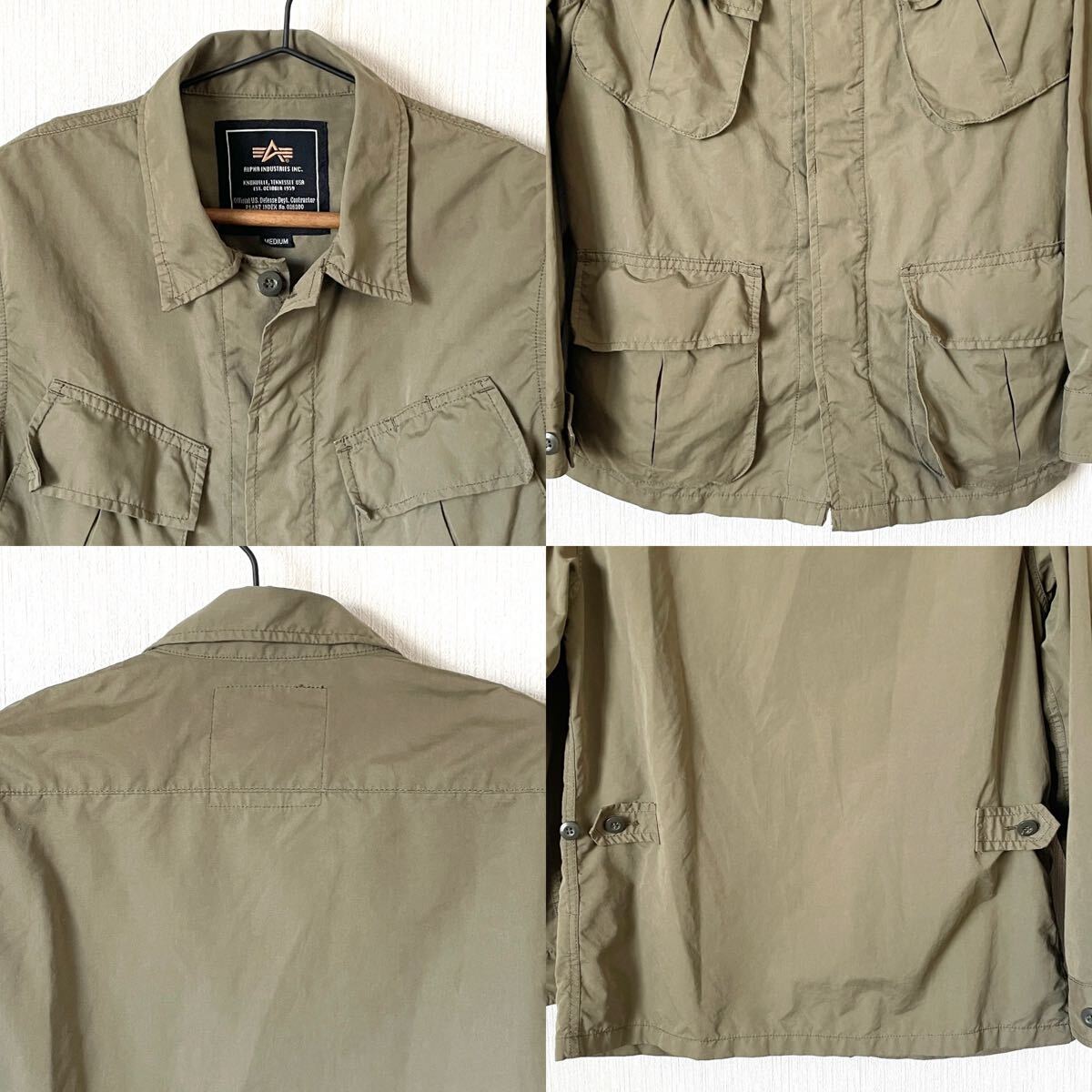 【ALPHA INDUSTRIES】アルファ インダストリーズ M-65 フィールドジャケット カーキ M ミリタリー ジャンパー アウター 匿名配送 メンズ_画像3