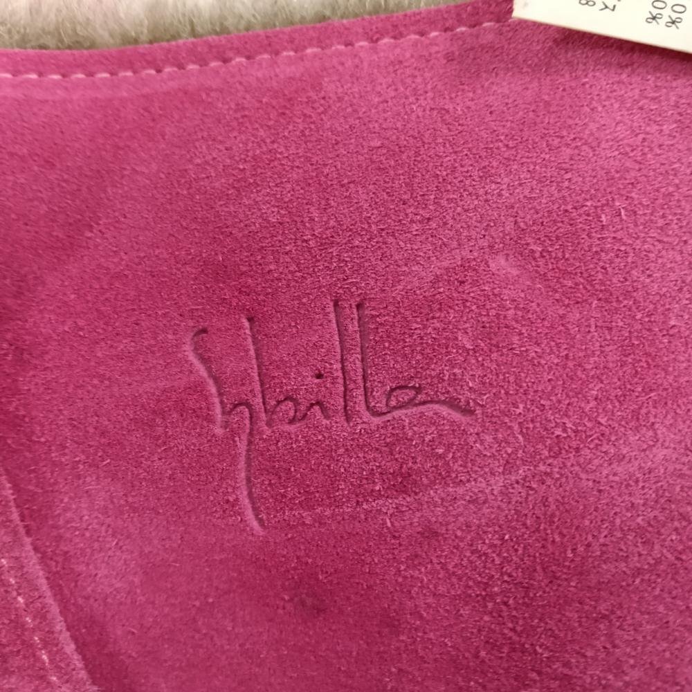 Sybilla シビラ フューシャピンク ファートリム ハンドバッグ 3356872_画像4