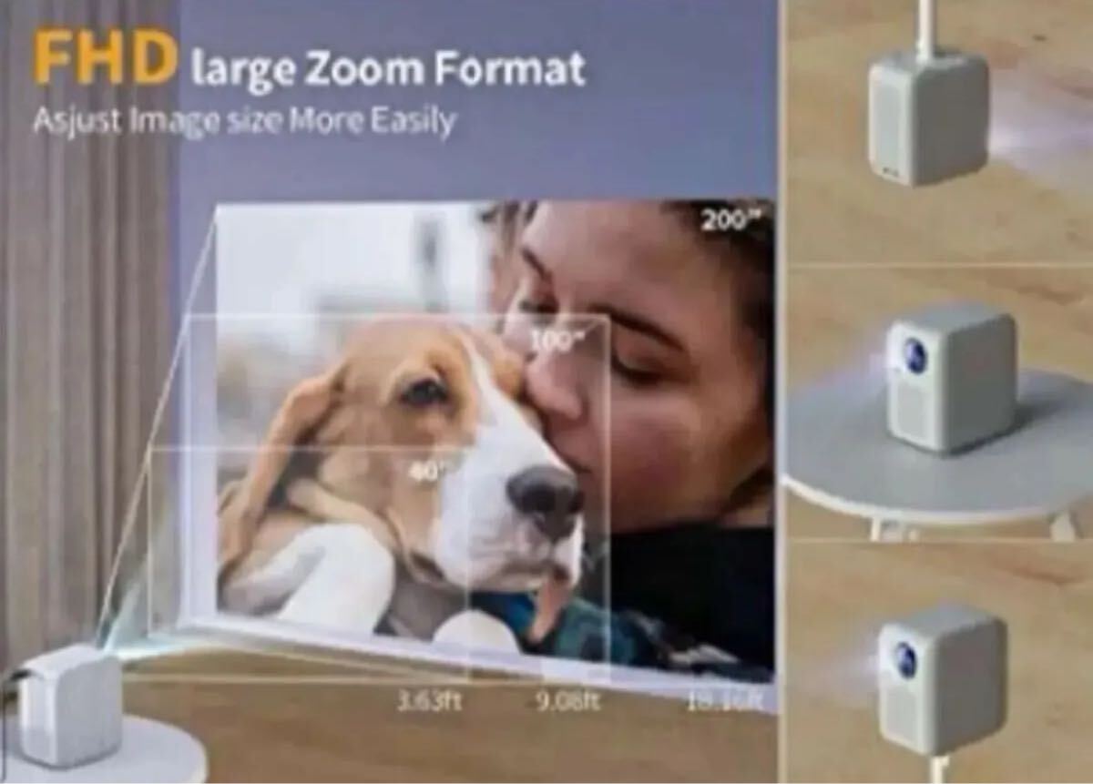 激安 ETOEプロジェクターA1191 1080P Wi-Fi4K対応フルHD解像度