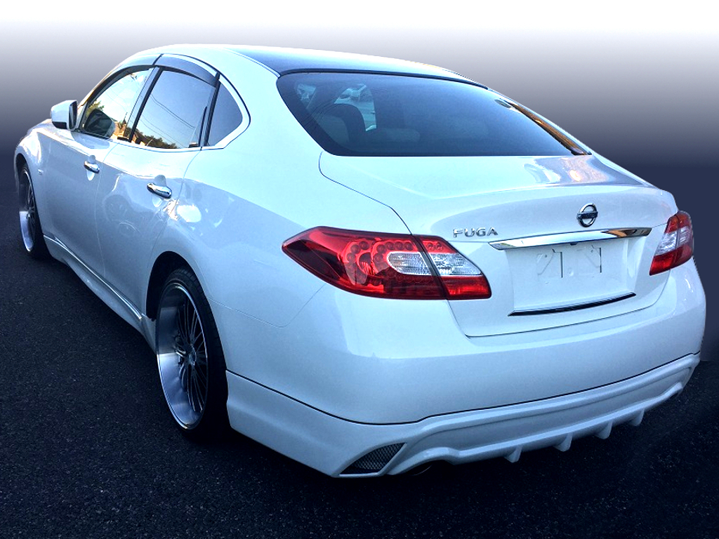 ニッサン Y51フーガ 前期用 リア ハーフエアロABS製　コーナー部メッシュパーツ付属＊新品・未塗装 下面のキズ隠しにもお勧め!!_画像2