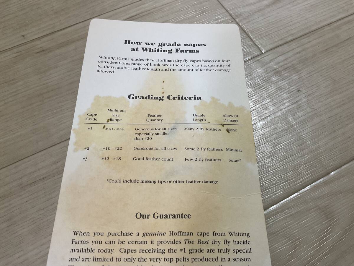 ルアー・フライ HOFFMAN #1 GRIZZLY Roostar Cape VINTAGE GRIZZLY HOFFMAN Super Cape #1 Rooster Neck Fly Tying