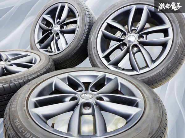 【程度良好!!】BMW MINI ミニ純正 R60 クロスオーバー 17インチ 7J +50 PCD 120 5H 5穴 205/55R17 タイヤ付 ホイール 4本 即納 棚48X_画像2