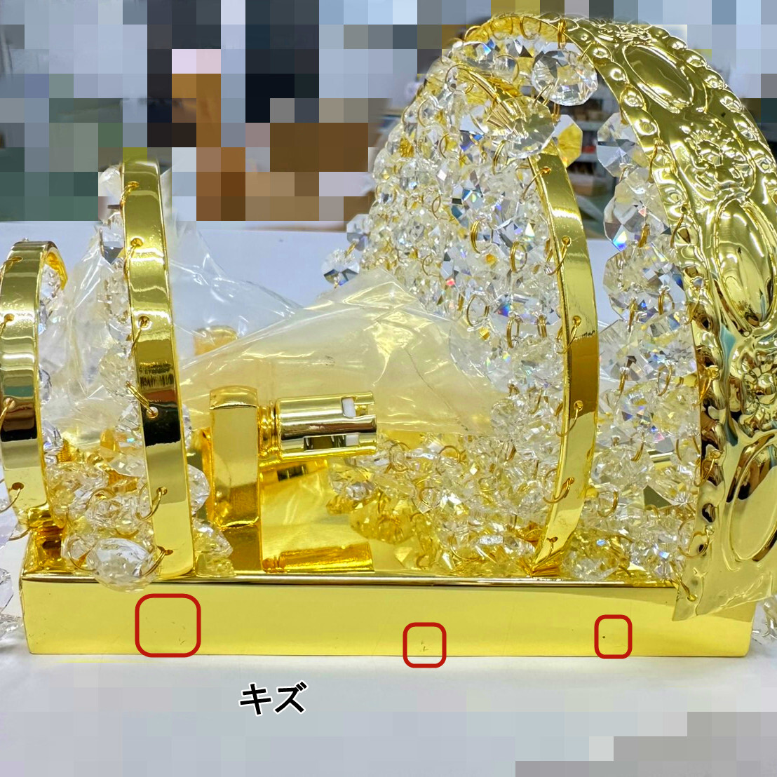 １円～NEW熊手 壁掛シャンデリア 2個(gè)セット金メッキ BA15S口金 金華山 サロンバス 男の城レトロ デコトラ トラック車內(nèi)照明 訳アリ品C1692S