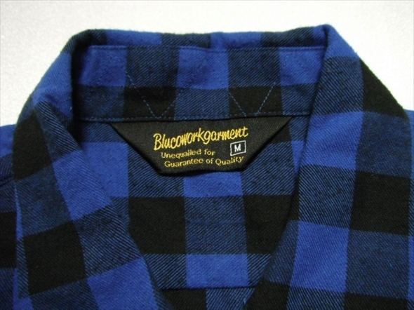 【M430】送料無料★美中古品★BLUCO ブルコ 長袖ネルシャツ Mサイズ バッファローチェック ブロックチェック アメカジ ストリート バイカー_画像3