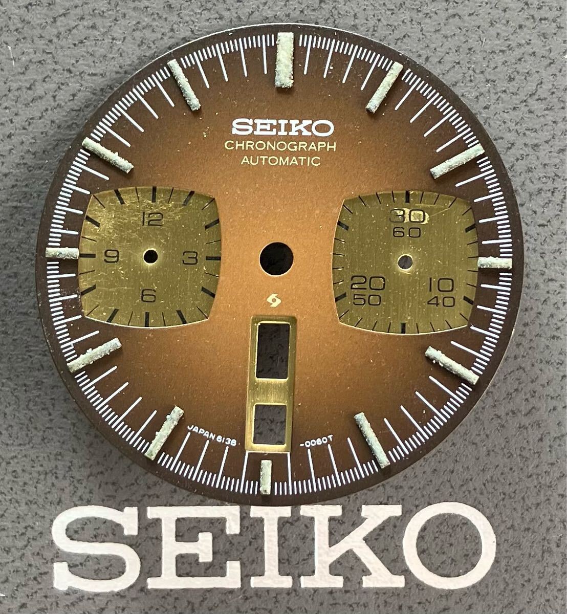 純正品 SEIKO CHRONOGRAPH AUTOMATIC 6138-0060 calendar 文字盤 スピードタイマー ダイヤル dial GENUINE セイコー vintage c_画像1