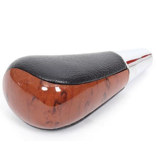 シフトノブ 木目調 トヨタ 汎用 ウッド レザー コンビ 黒革 M8mm 高級 内装パーツ ドレスアップ カスタム (1352)の画像4