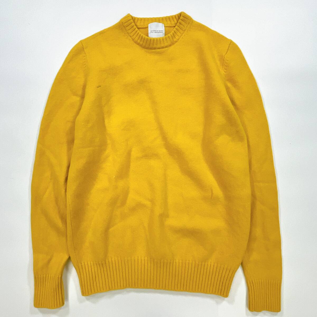 MACKINTOSH PHILOSOPHY マッキントッシュフィロソフィー ウールセーター 黄色 毛100％ 三陽商会 レディース 38 M ☆583ｙ_画像1