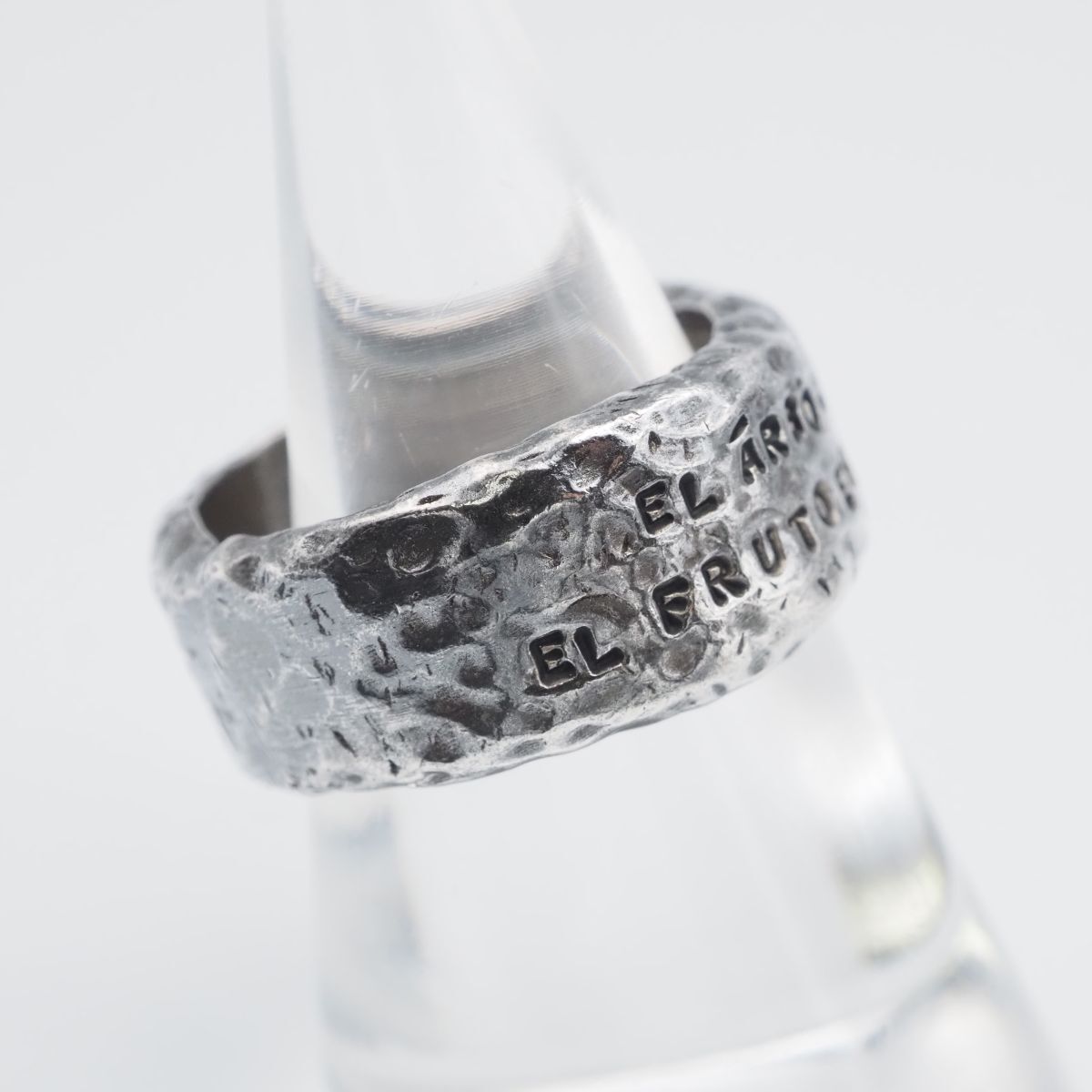 F736 ヴィンテージ UC SILVER刻印 リング メッセージ デザイン シルバー 指輪 13号_画像4