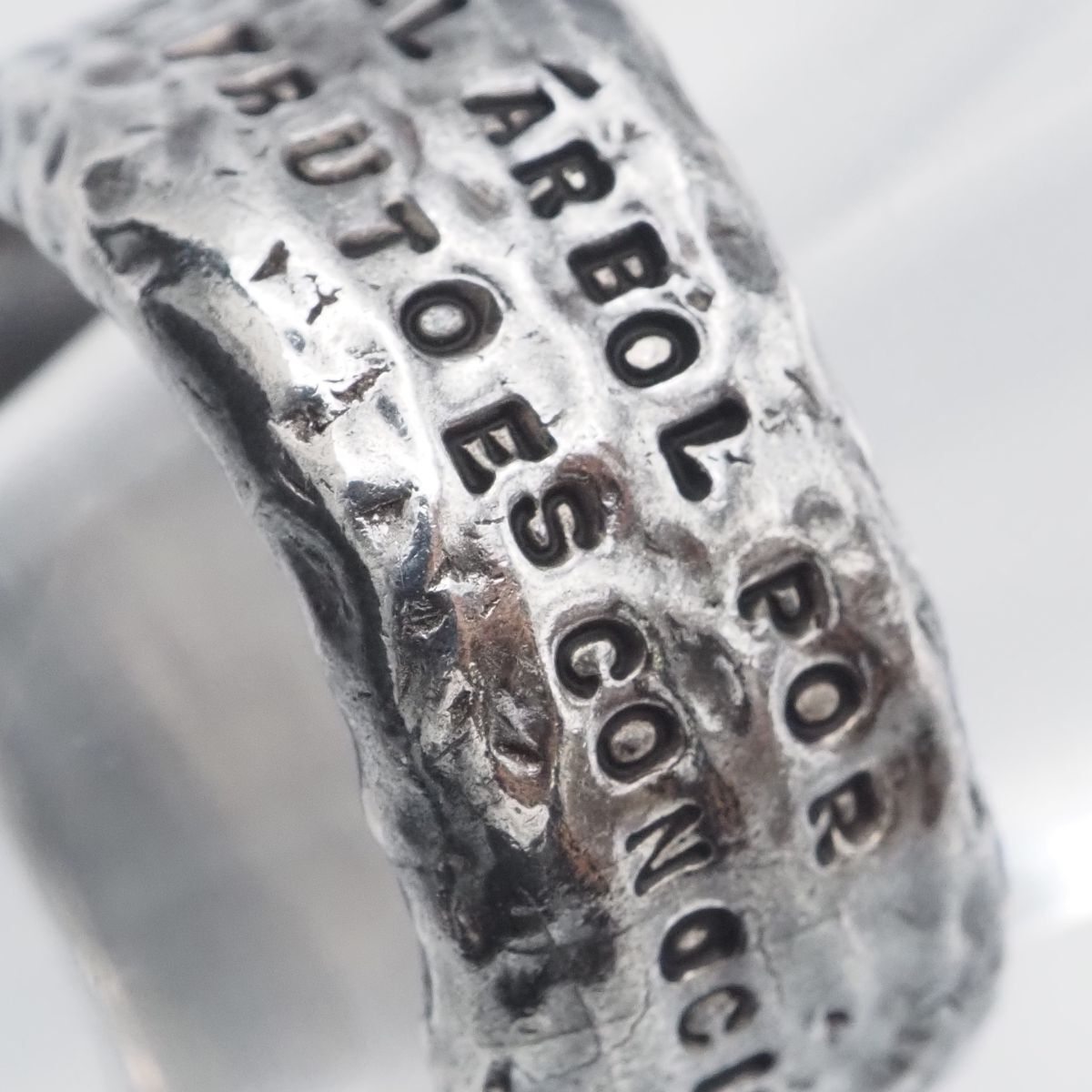 F736 ヴィンテージ UC SILVER刻印 リング メッセージ デザイン シルバー 指輪 13号_画像7