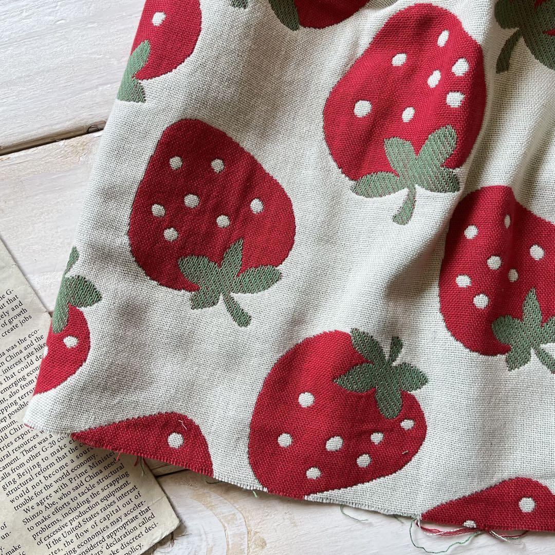 ■0.5m■延長可能■ベビー おくるみ■綿ジャカード五重ガーゼ　◇いちごちゃん_画像1