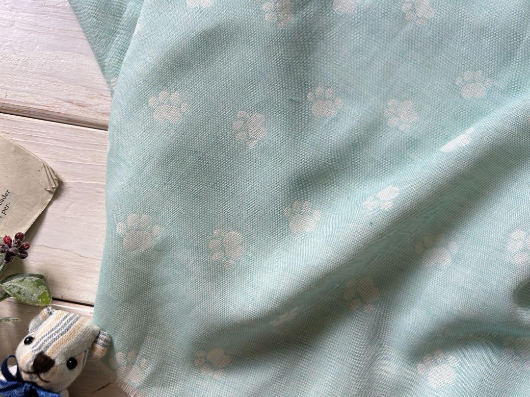 ◇0.5 ｍ◇延長可能■再入荷■オーガニックコットン100％■ダブルガーゼリバーシブル肉球■ミント_画像2