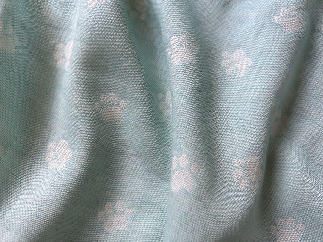 ◇0.5 ｍ◇延長可能■再入荷■オーガニックコットン100％■ダブルガーゼリバーシブル肉球■ミント_画像3