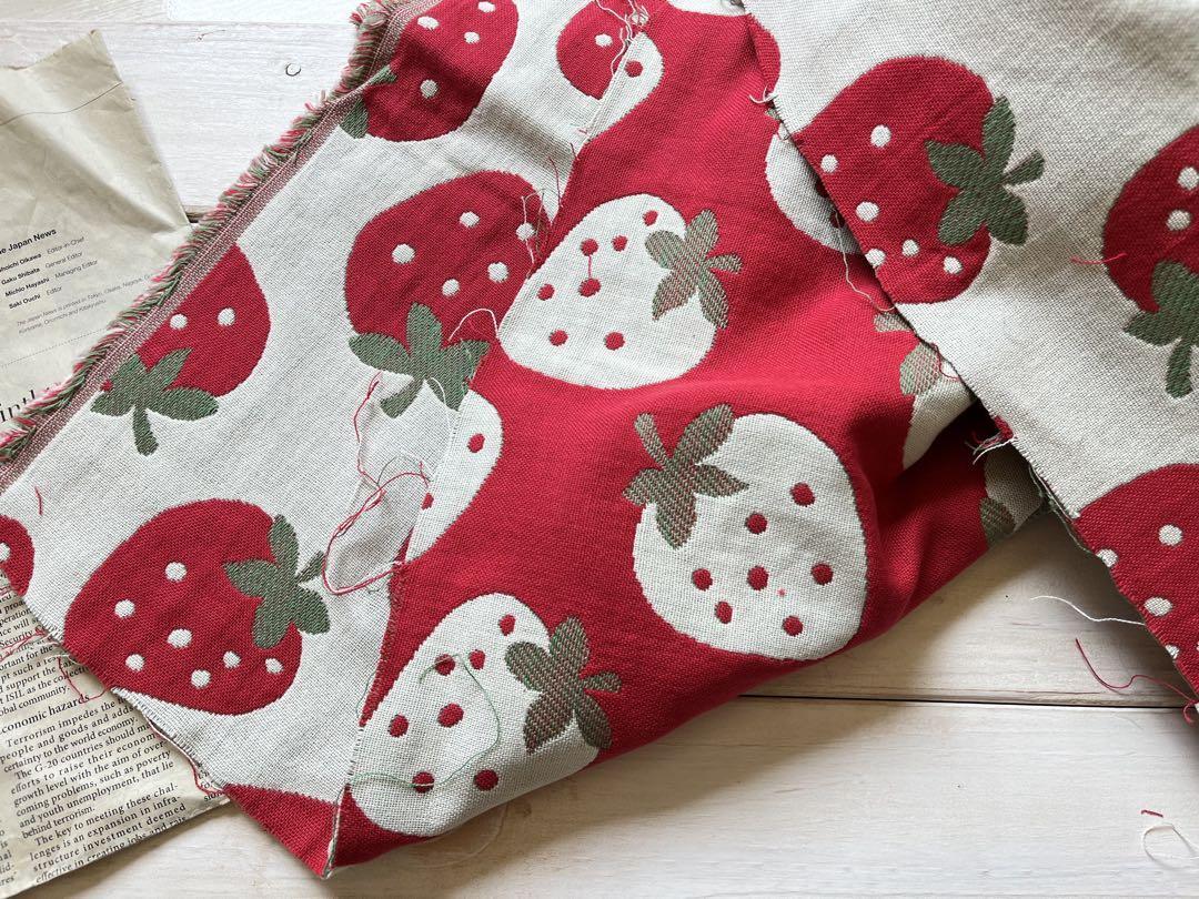 ■0.5m■延長可能■ベビー おくるみ■綿ジャカード五重ガーゼ　◇いちごちゃん_画像3