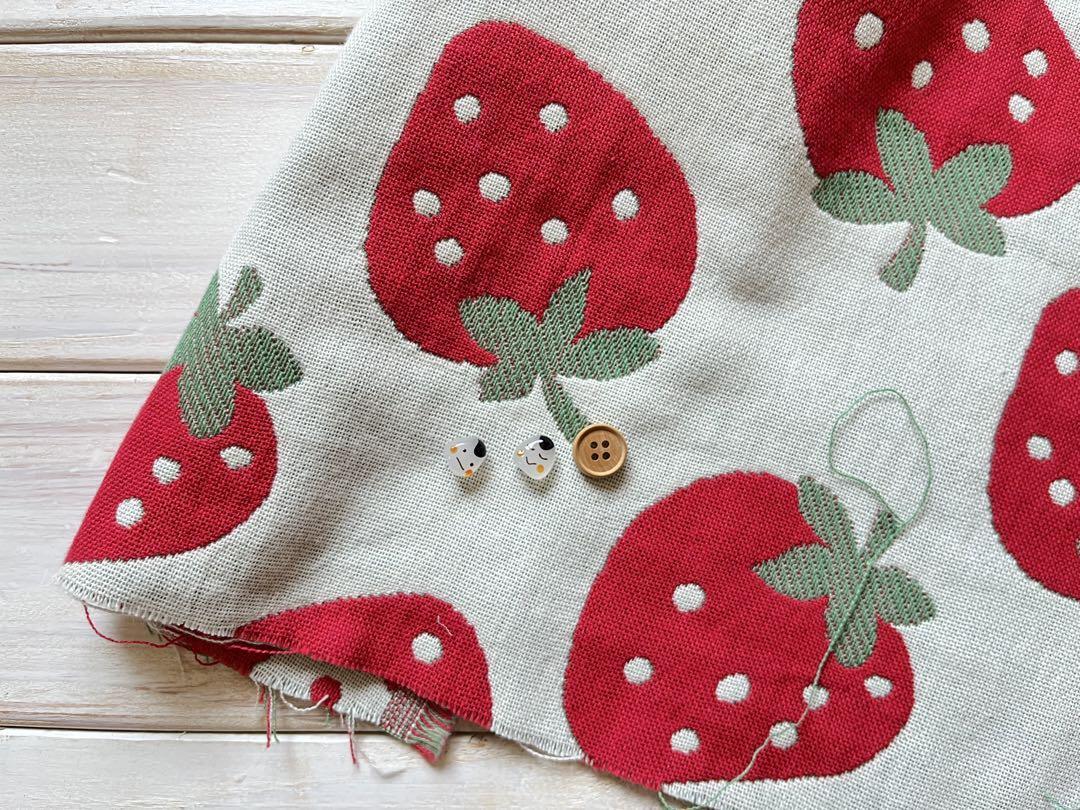 ■0.5m■延長可能■ベビー おくるみ■綿ジャカード五重ガーゼ　◇いちごちゃん_画像8