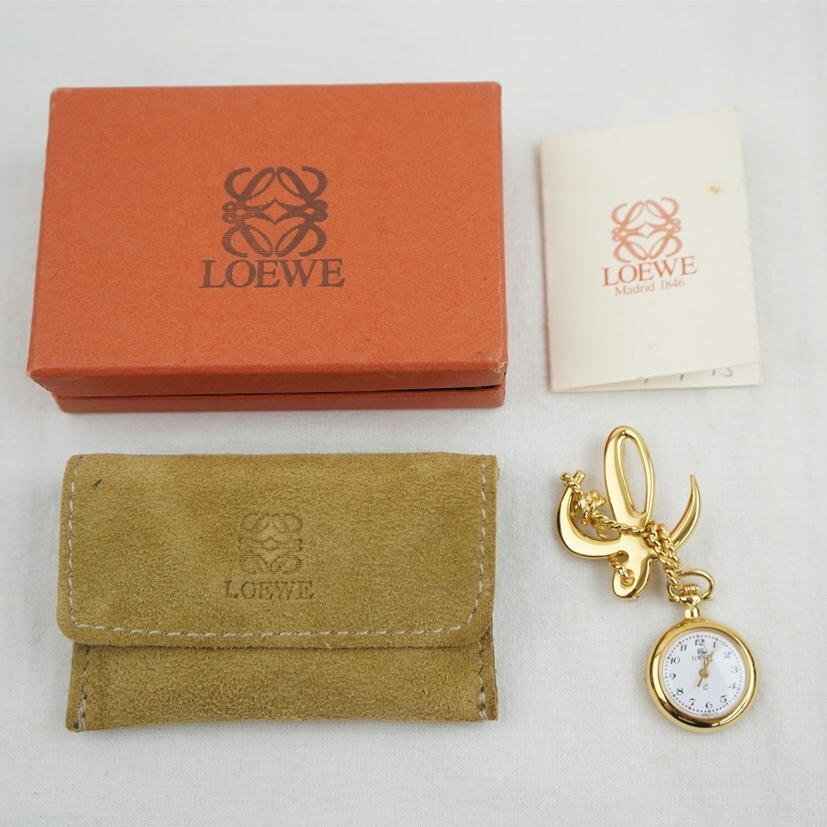 1円【一般中古】LOEWE ロエベ/アナグラム ピンブローチウォッチ/クオーツ/67