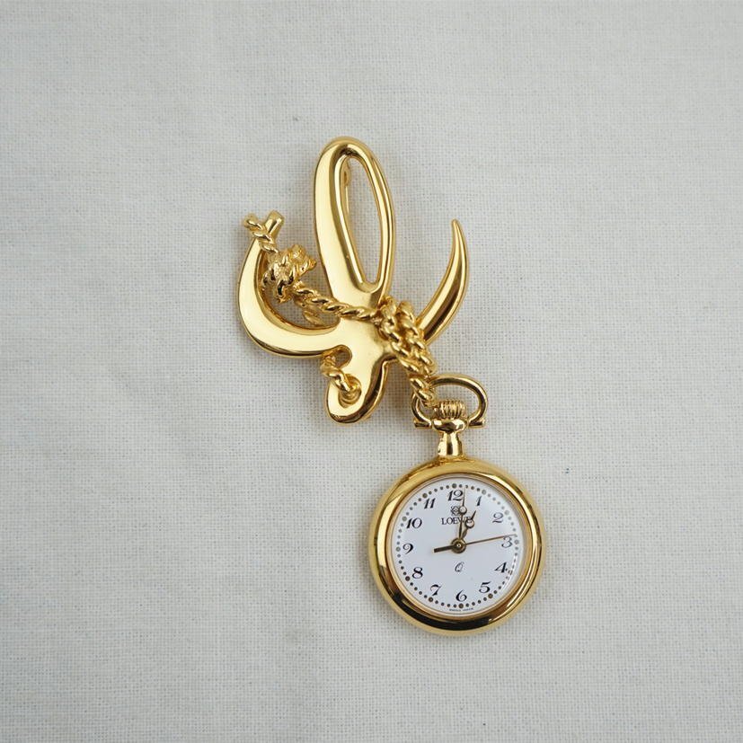 1円【一般中古】LOEWE ロエベ/アナグラム ピンブローチウォッチ/クオーツ/67