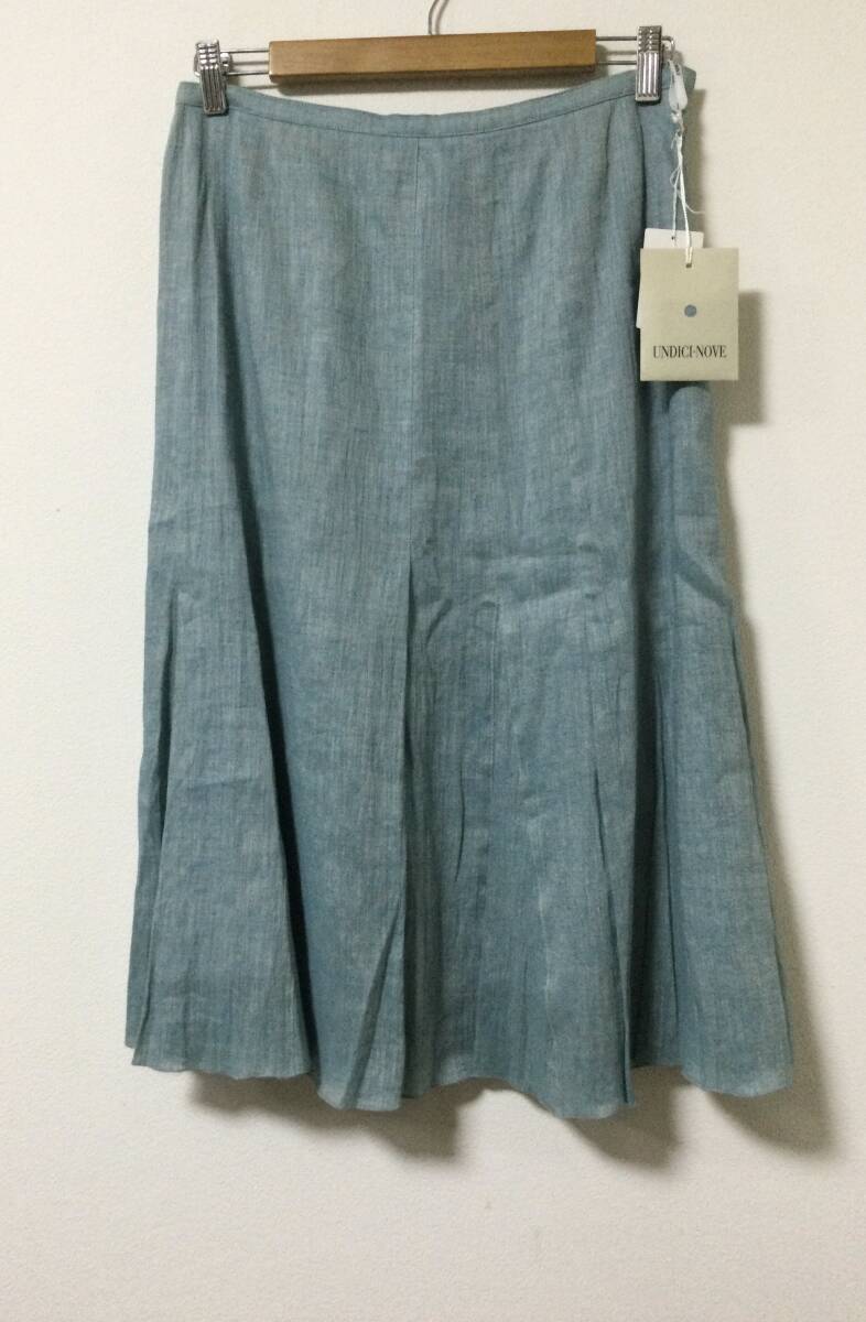 未使用★ ウンディッチ ノーベ UNDICI NOVE リネン混ロングスカート　サイズ44_画像1