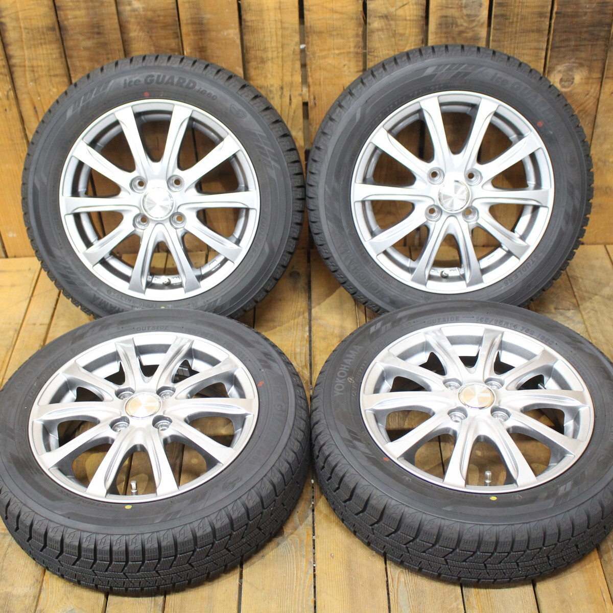 ウェイク タント ムーブ デイズ N-BOX N-ONE キャンバス等 14インチ ヨコハマ iG60 155/65R14 スタッドレス タイヤホイール 4本SET_画像2