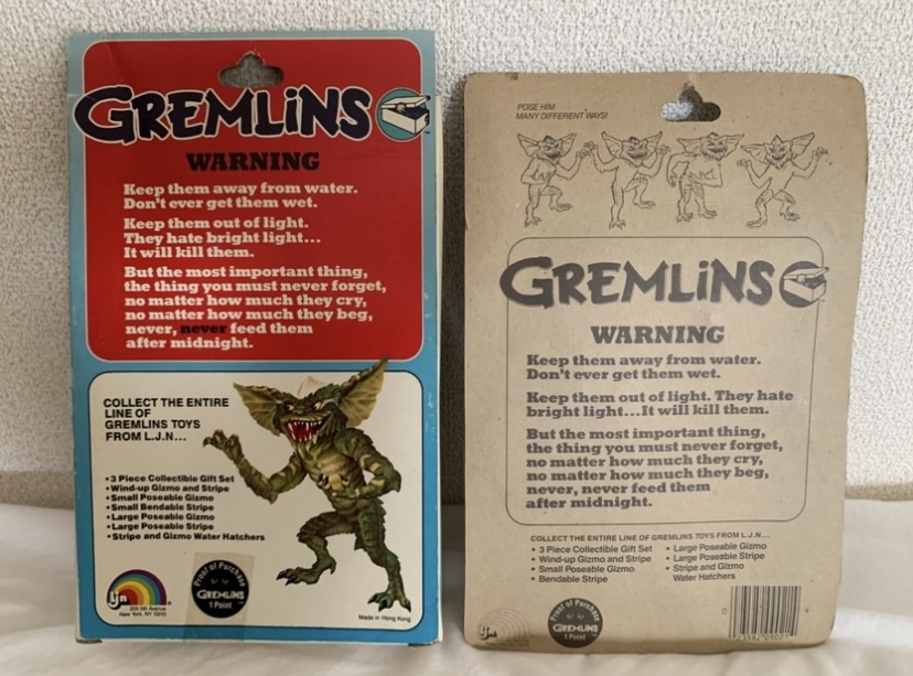 希少 當時物 LJN 2體セット グレムリン GREMLINS ギズモ ストライプ フィギュア 1984年 アメリカ制 ビンテージ 80's 映畫 藤原ヒロシ NIGO