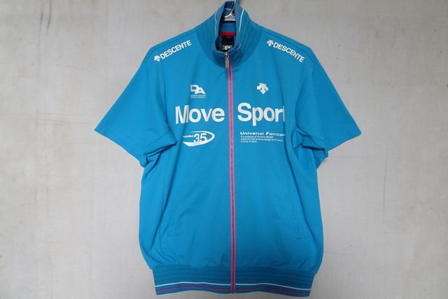 DESCENTE Move Sport/デサント/DAT-1105/半袖トラックジャケット/ストレッチ性素材/前ジップアップ/スポーツ/水色/Oサイズ(9/26R7)