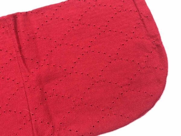 レトロ オールド ジャパンビンテージ 和柄 波模様 針抜き 着物スリーブ ニット ジャガード 半袖 手編み 羽織り カーディガン レディース 赤_画像7