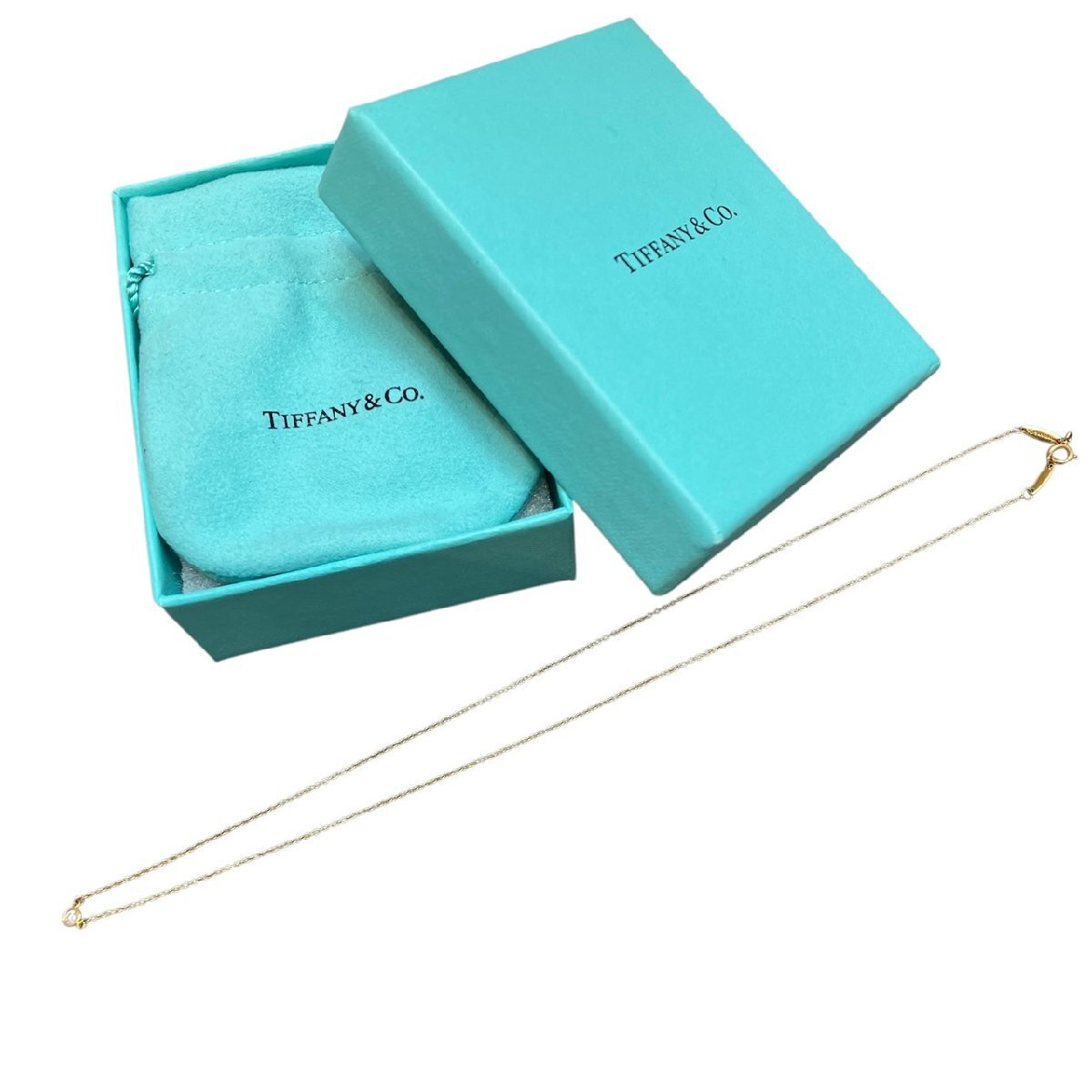 TIFFANY&Co. ティファニー PERETTI ネックレス AU750 ダイヤモンド 総重量1.9g ジュエリー k18 ネックレス TY ABD1