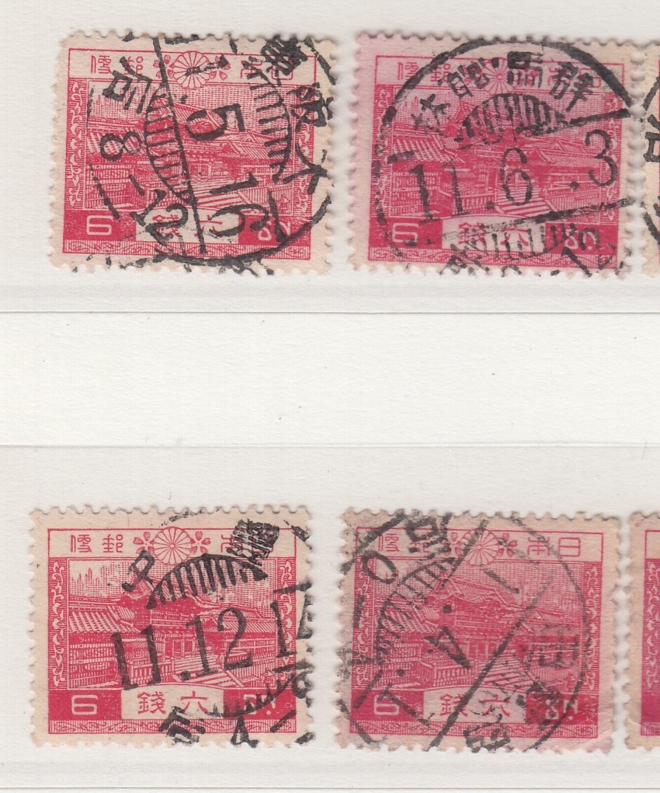 (0360)１次風景６銭、10銭　24枚　消印各種_画像2