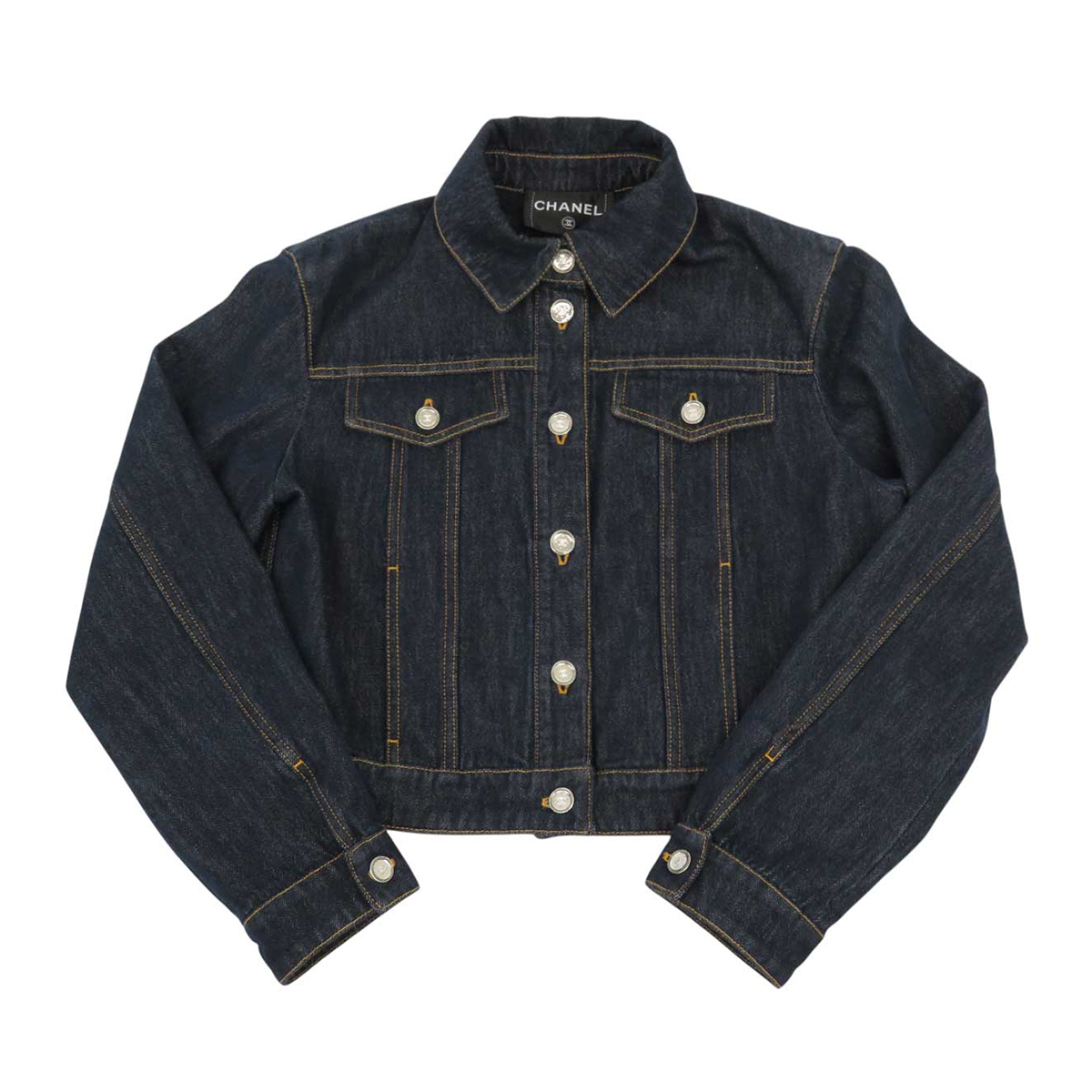 シャネル ココマーク ロングスリーブ デニムジャケット P78799V71012 レディース ブルー CHANEL [美品] 中古 【アパレル?小物】