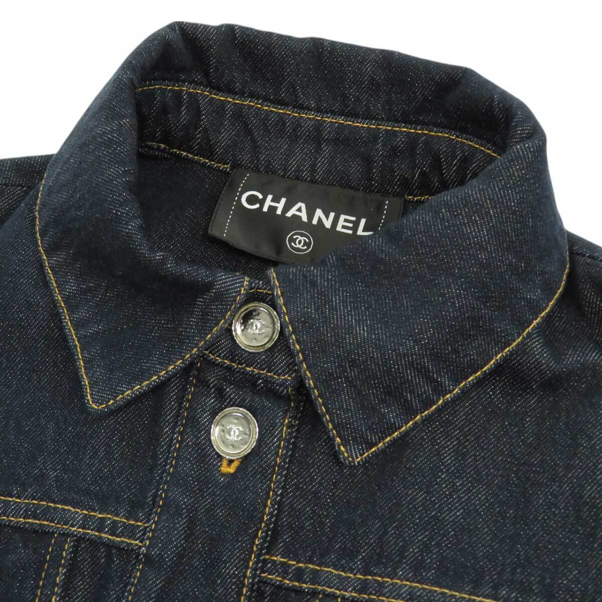 シャネル ココマーク ロングスリーブ デニムジャケット P78799V71012 レディース ブルー CHANEL [美品] 中古 【アパレル?小物】